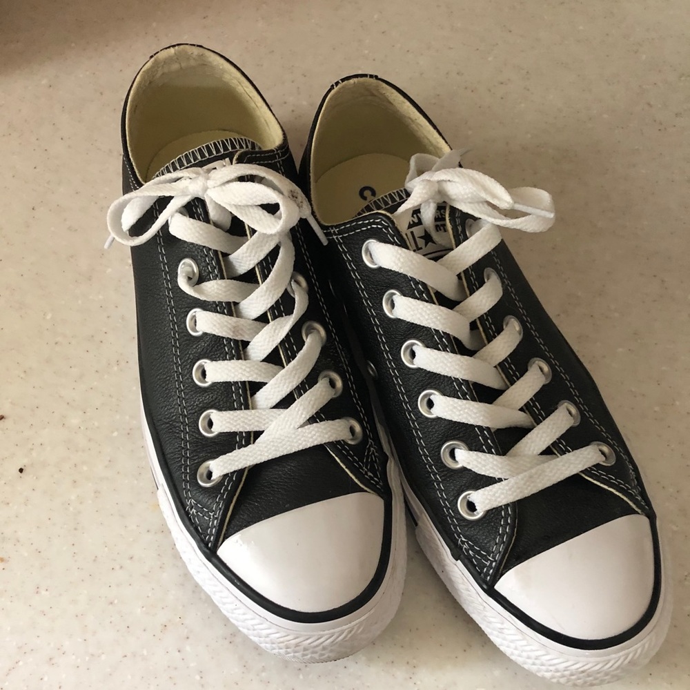 Black Leather Converse Chucks